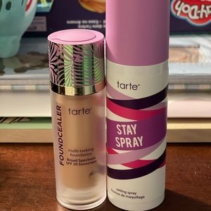 Tarte foundation and setting spray